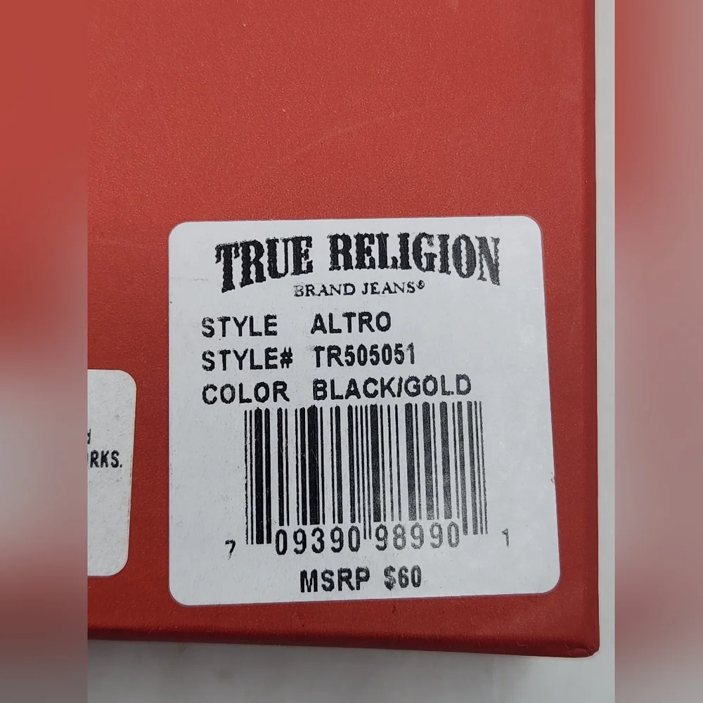NIB True Religion Altro Bifold Wallet & Gold Horseshoe Carabiner Gift Set